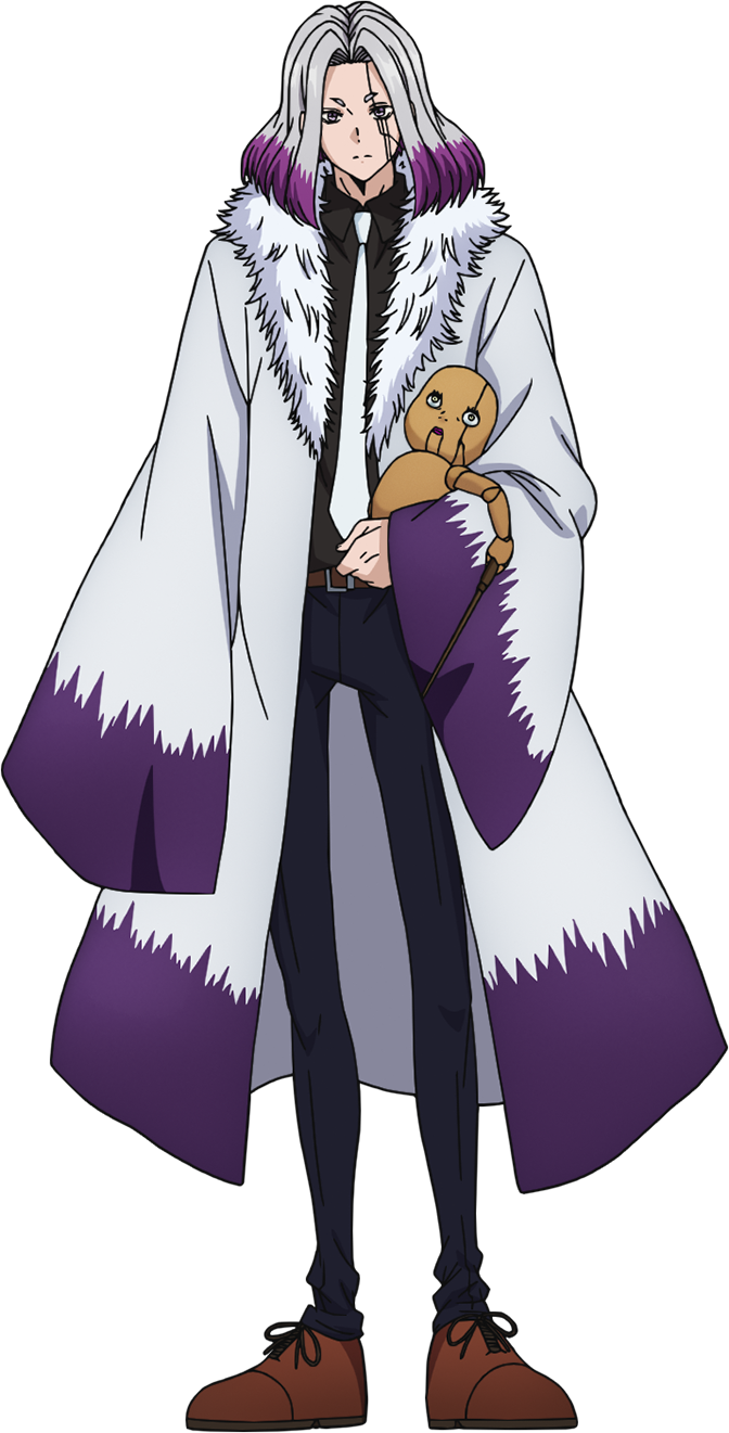 1boy, abel_walker, black_shirt, brown_footwear, coat, collared_shirt, facial_mark, full_body