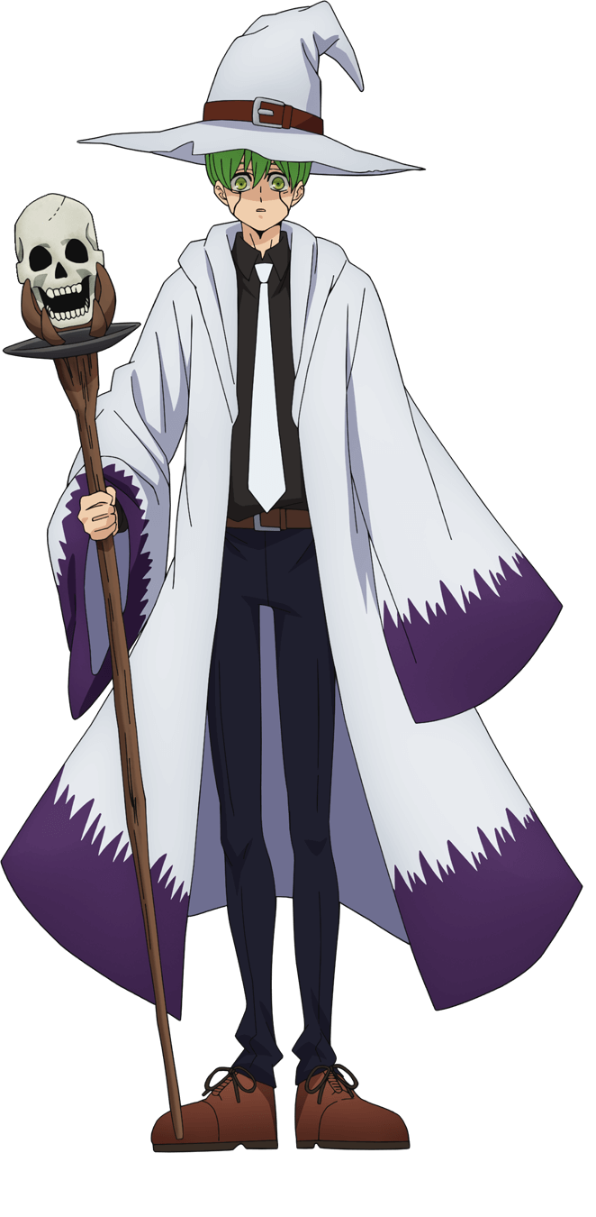 1boy, belt, brown_footwear, collared_shirt, facial_mark, full_body, green_eyes, green_hair