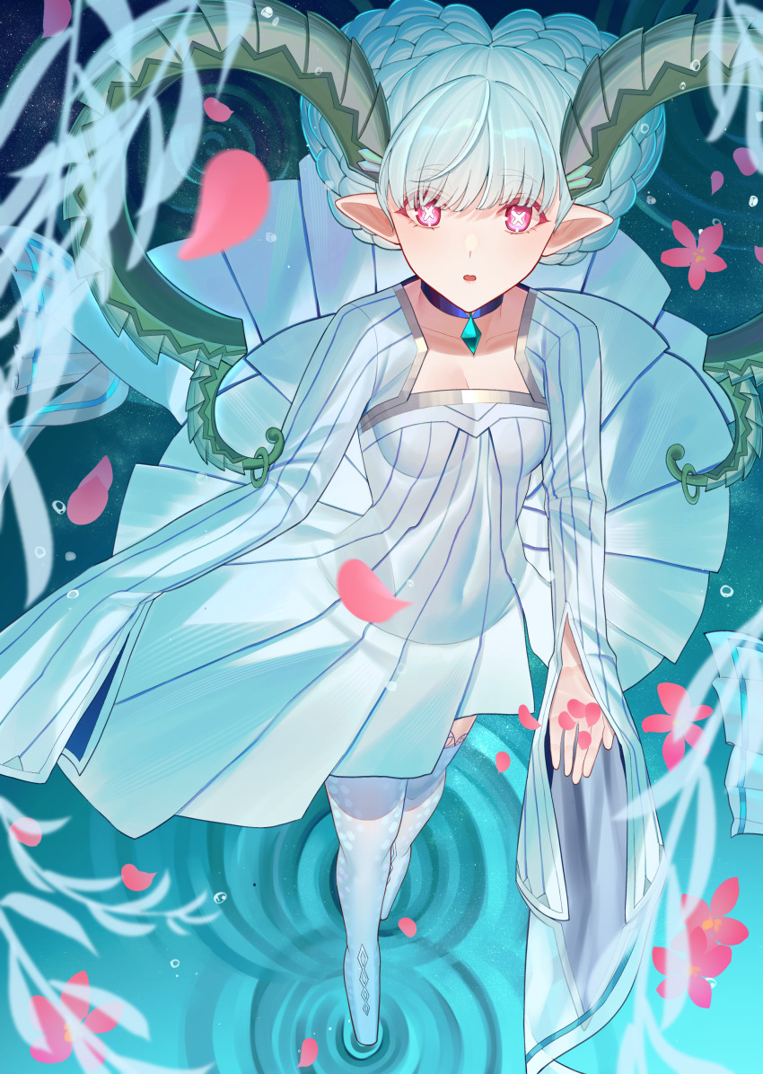 1girl, absurdres, breasts, curled_horns, dress, fate/grand_order, fate_(series), highres