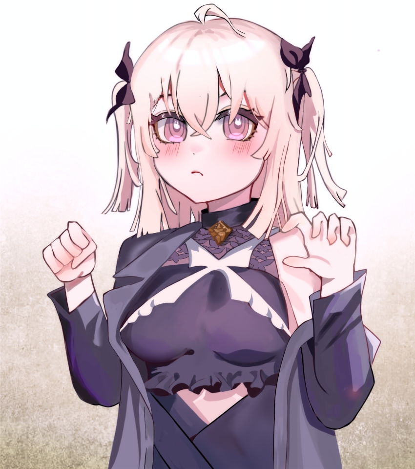 1girl, absurdres, ahomushi994, black_bow, bow, breasts, dress, girls'_frontline