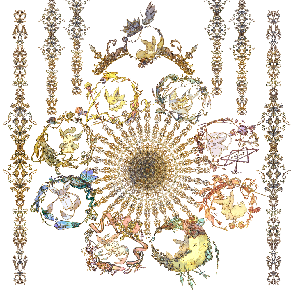 animal_focus, commentary_request, crescent_moon, crystal, eevee, espeon, evolutionary_line, flareon