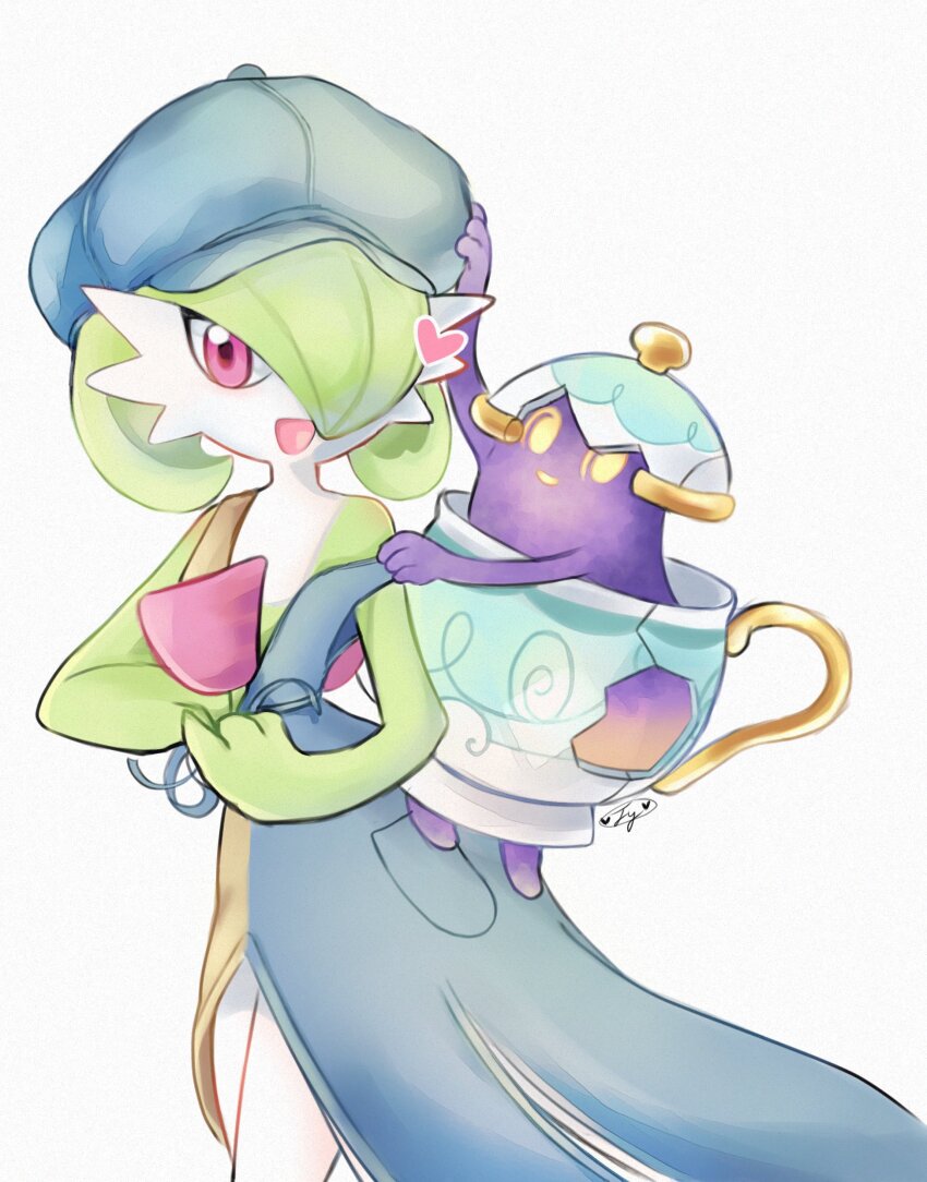 absurdres, clothed_pokemon, colored_skin, crack, dress, gardevoir, gardevoir_(cafe), gen_3_pokemon