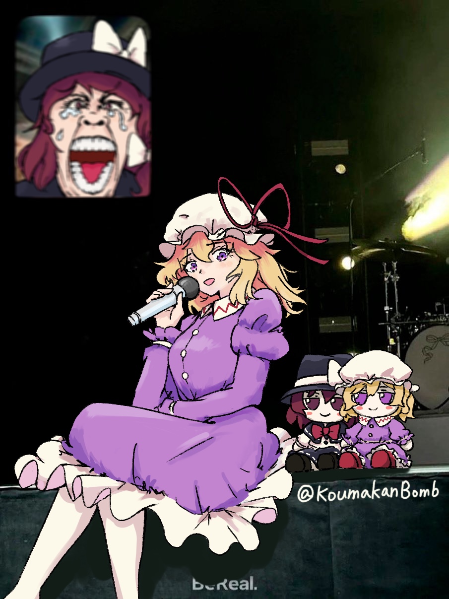 2girls, black_capelet, black_footwear, black_hat, blonde_hair, bow, bowtie, brown_hair