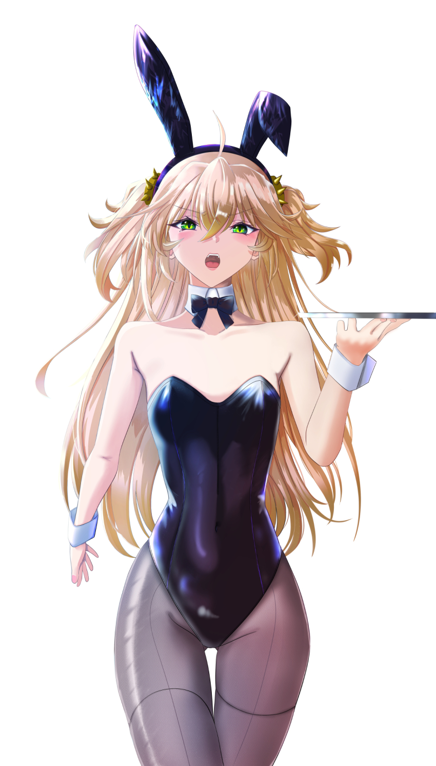 1girl, admiral_hipper_(azur_lane), animal_ears, azur_lane, bare_shoulders, black_bow, black_bowtie, black_leotard