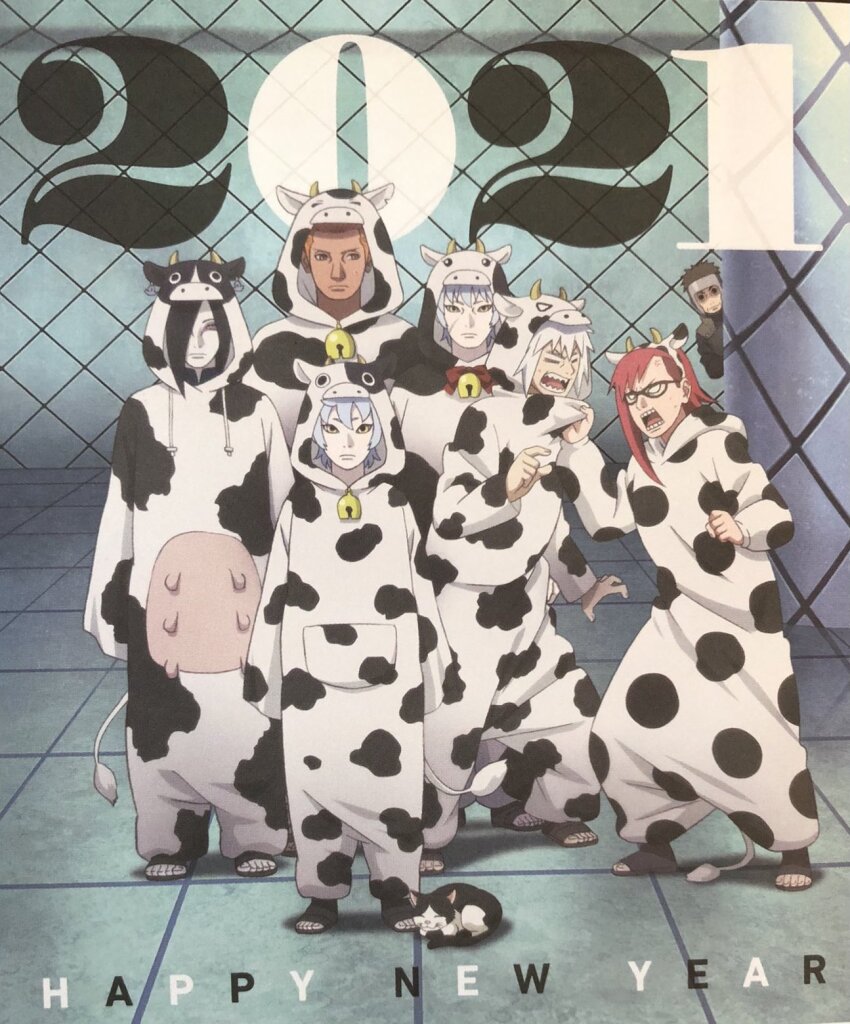 2021, animal_costume, animal_print, arguing, black_hair, blue_hair, boruto:_naruto_next_generations, bow