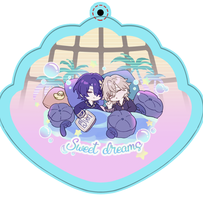 2boys, aventurine_(anan)_(honkai:_star_rail), aventurine_(honkai:_star_rail), blonde_hair, blue_hair, bubble, cake_cat_(honkai:_star_rail), dr._ratio_(honkai:_star_rail)