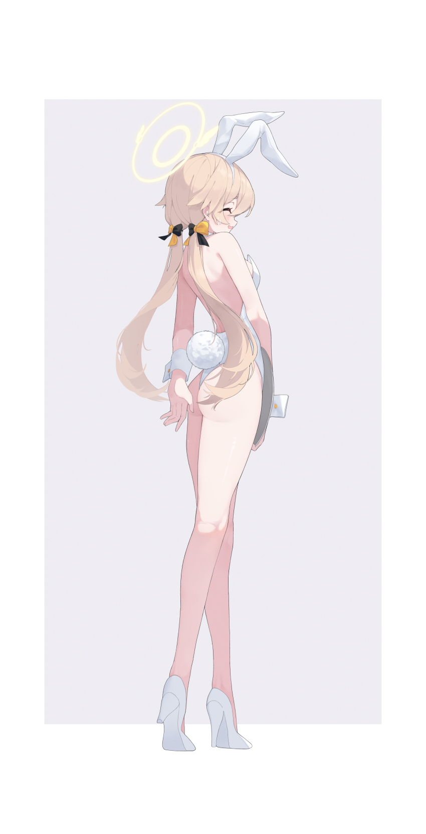 1girl, absurdres, animal_ears, arume_ad, ass, blue_archive, blush, breasts