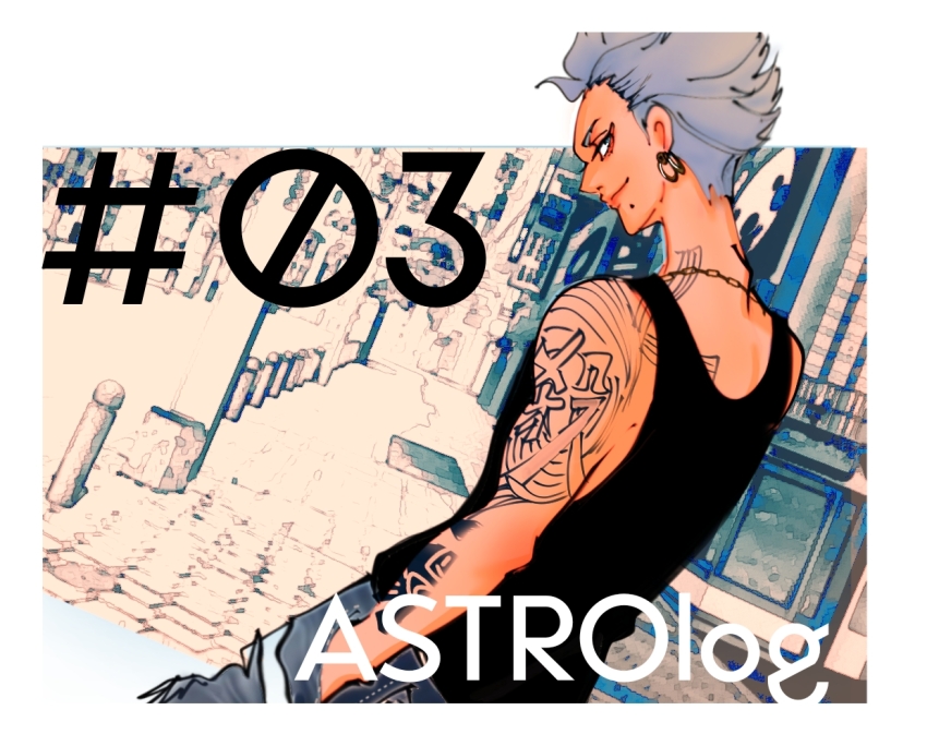 1boy, arm_tattoo, black_shirt, earrings, grey_hair, hands_in_pockets, jewelry, looking_back