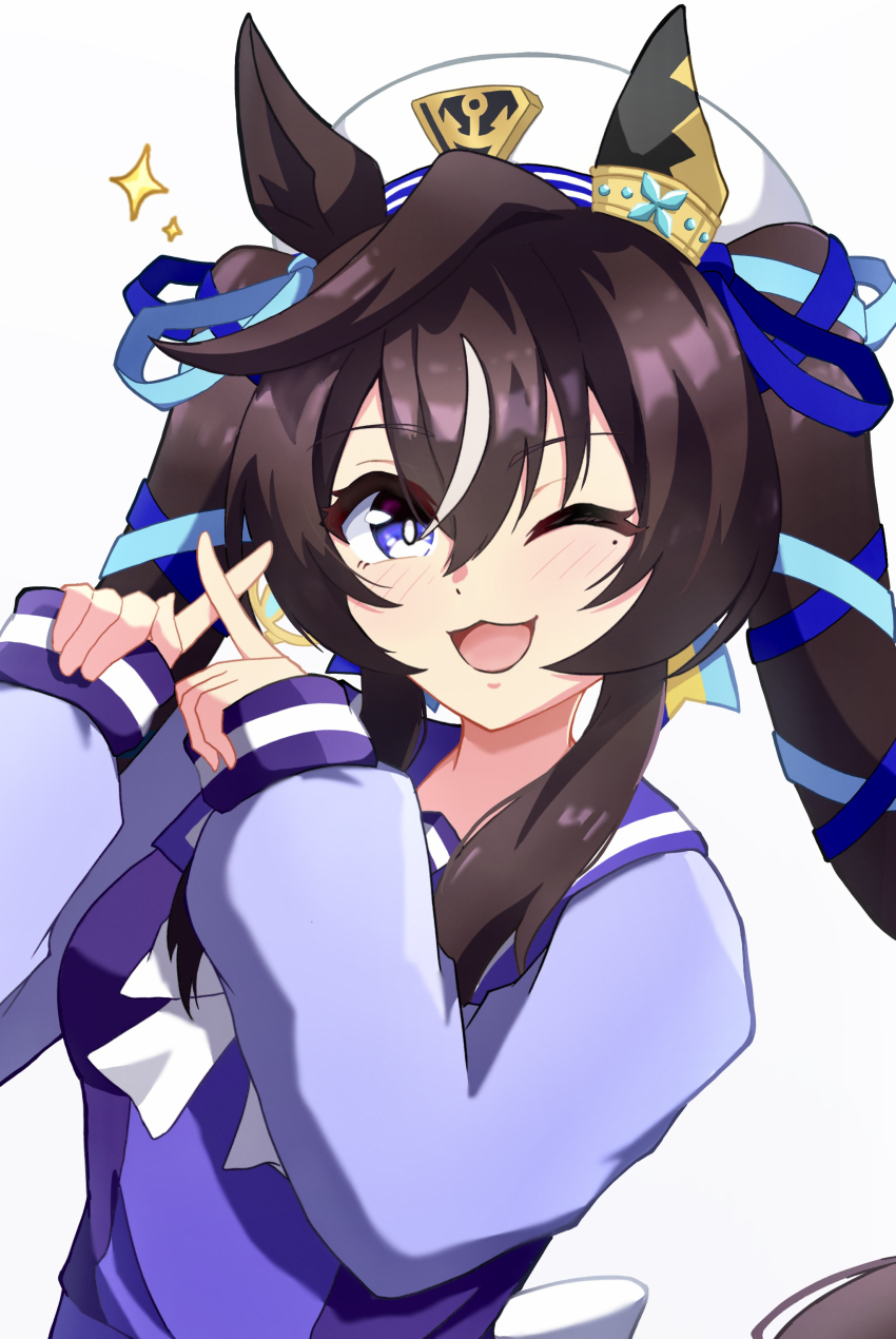 1girl, absurdres, animal_ears, beret, black_hair, blush, breasts, commentary_request