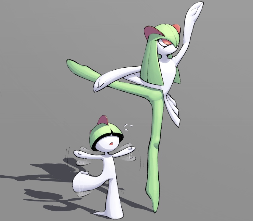 absurdres, ambiguous_gender, ballet, child, dancing, dreamscreep, flying_sweatdrops, gen_3_pokemon