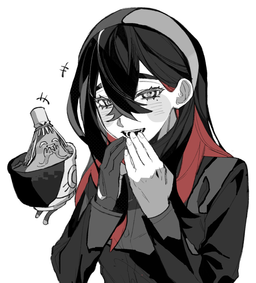 +++, 1girl, ^_^, blush, carmine_(pokemon), closed_eyes, crossed_bangs, gloves