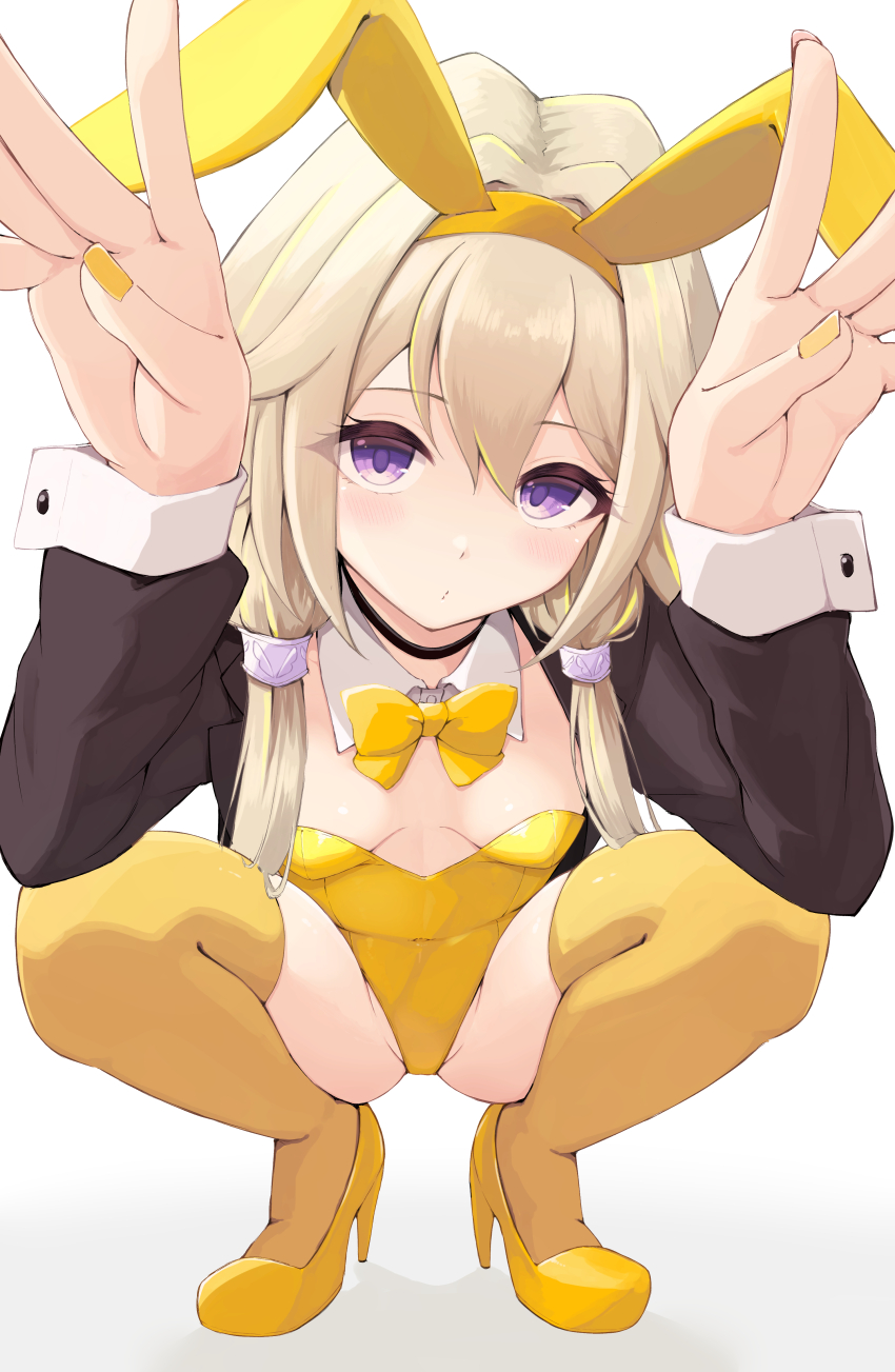 1girl, absurdres, alternate_costume, black_jacket, blonde_hair, blush, bow, bowtie