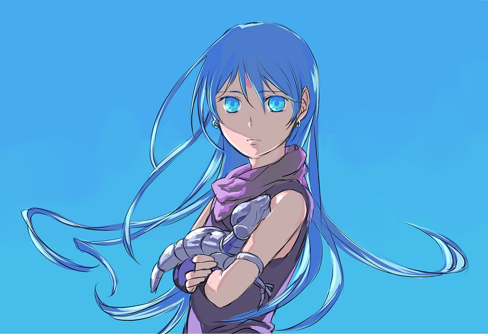 1girl, aged_down, bad_id, bad_pixiv_id, bare_shoulders, blue_eyes, blue_hair, carrying