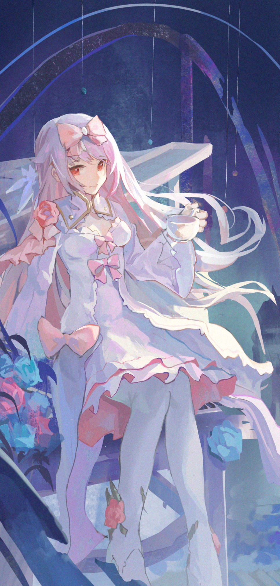 arcaea, cup, highres, hikari_(arcaea), hikari_(fatalis)_(arcaea), milbi, tagme, teacup