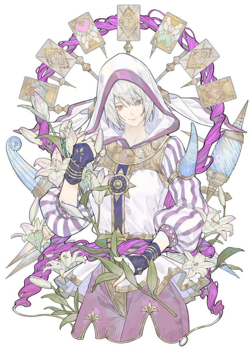 1girl, absurdres, arm_warmers, bracelet, card, cowboy_shot, cropped_legs, final_fantasy