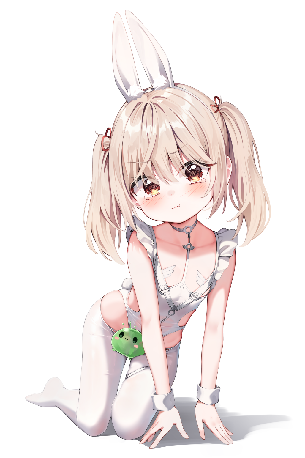 1boy, all_fours, animal_ear_fluff, animal_ears, arm_support, azur_lane, blush, brown_eyes