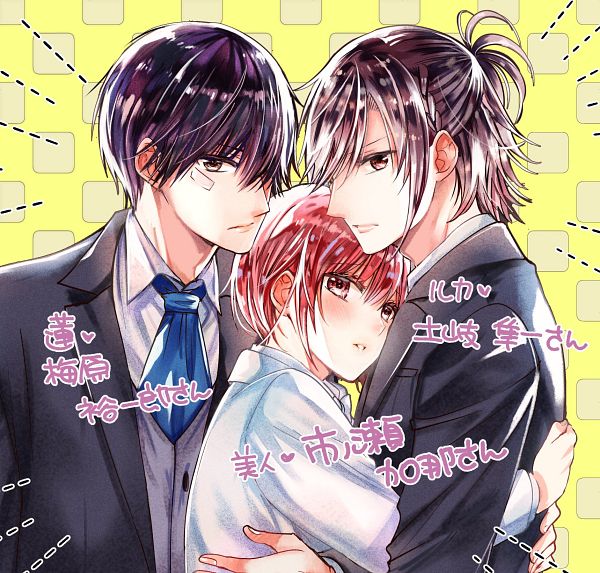 1girl, 2girls, black_hair, grey_hair, long_hair, multicolored_hair, multiple_girls, nikaidou_ren_(vampire_dormitory)