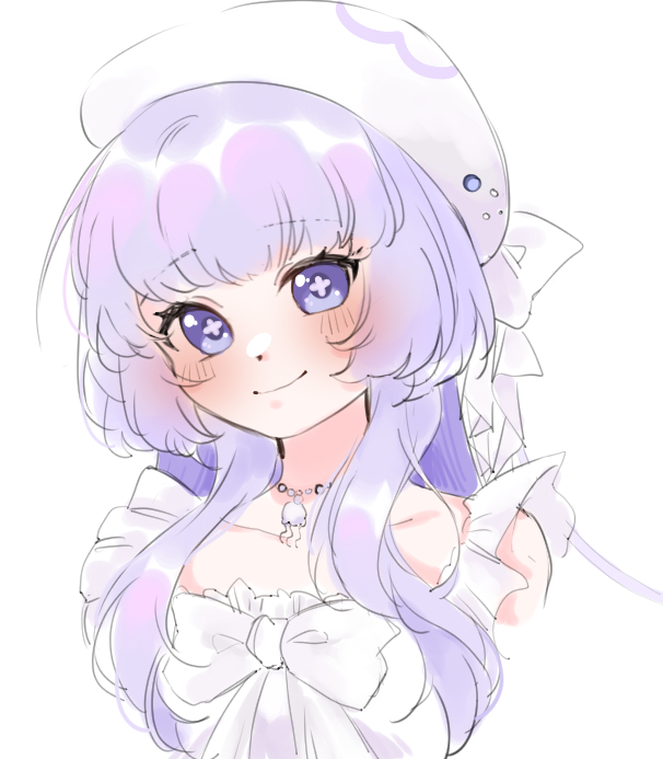 +_+, 1girl, beret, blush, bow, closed_mouth, commentary, cropped_torso