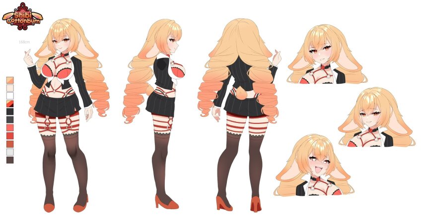 1girl, animal_ears, ball_gag, black_jacket, black_skirt, blush, bra, breasts