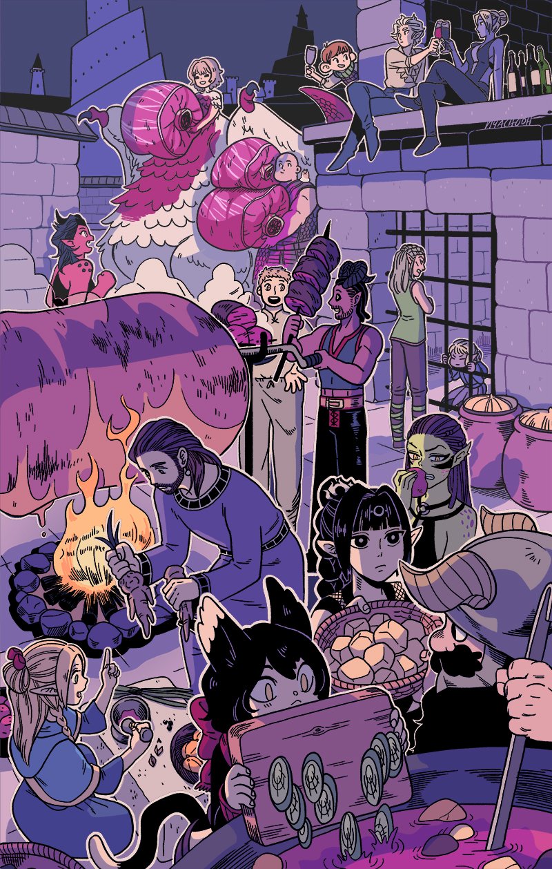 6+boys, 6+girls, animal_ears, astarion, baldur's_gate, baldur's_gate_3, barrel, basket