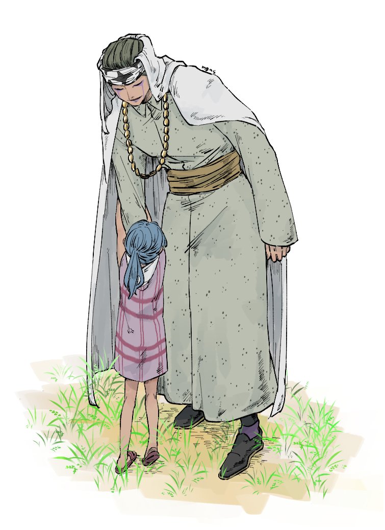 1boy, 1girl, affectionate, aged_down, blue_hair, border, closed_eyes, facial_mark