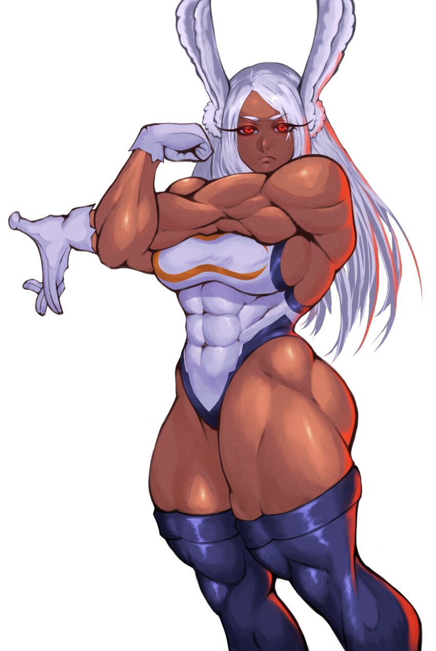 abs, absurdres, animal_ears, ass, boku_no_hero_academia, gloves, glowing, glowing_eyes