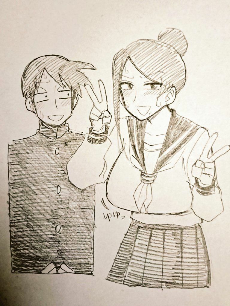 1boy, 1girl, asymmetrical_bangs, bijin_onna_joushi_takizawa-san, blush, bouncing_breasts, breasts, collarbone