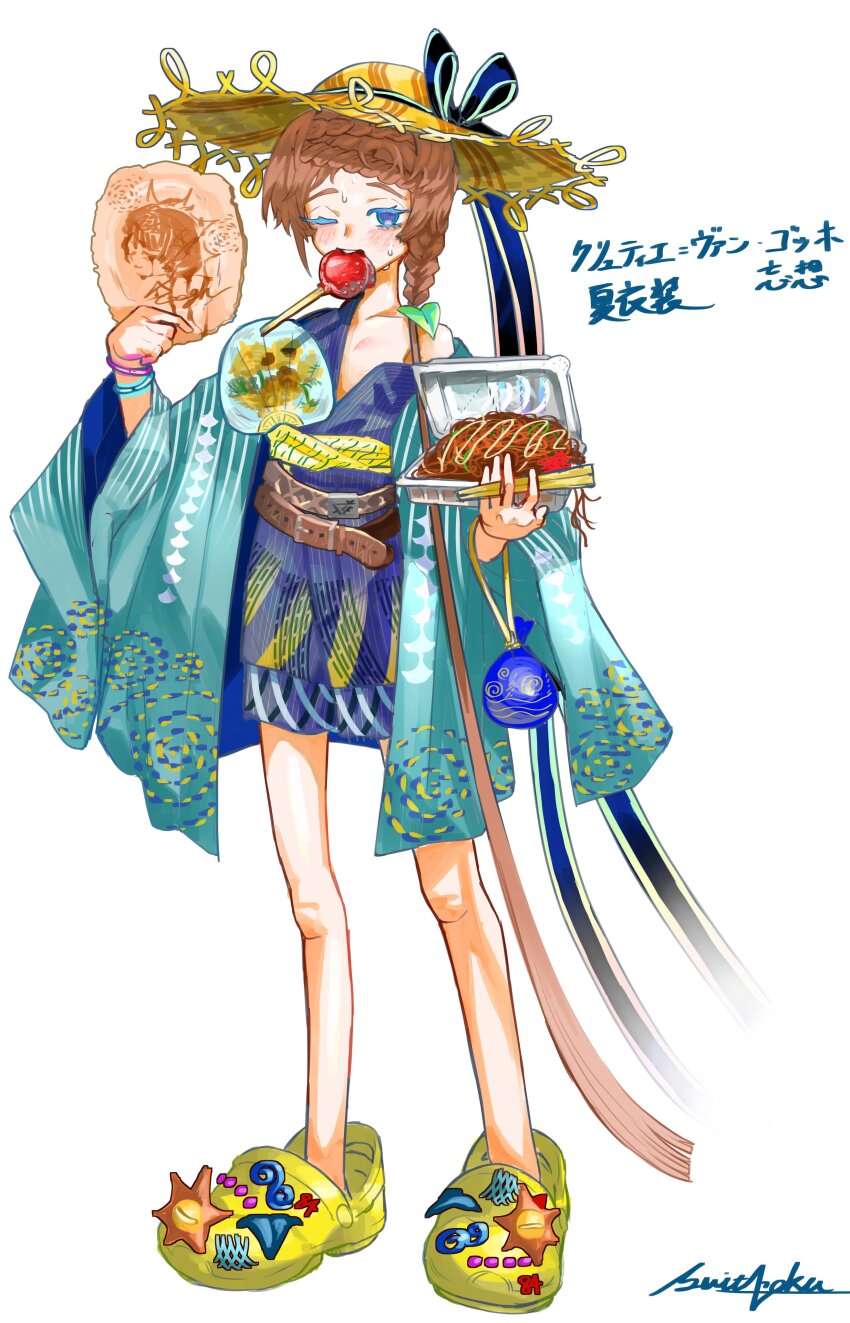 1girl, absurdres, alternate_costume, belt, blue_eyes, blue_shirt, blue_shorts, blush