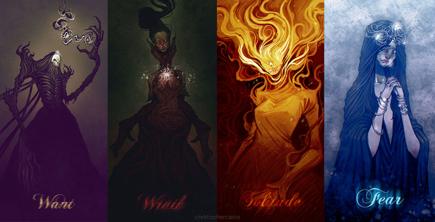 4girls, alsanna_silent_oracle, armor, black_hair, bracelet, breastplate, bride, christophercielos