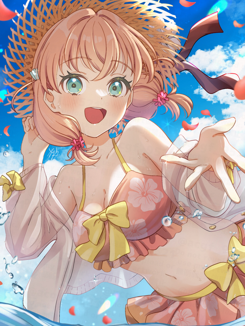 1girl, absurdres, aqua_eyes, highres, hinoshita_kaho, kyaku_tatsu, link!_like!_love_live!, looking_at_viewer