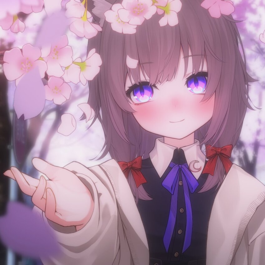 1girl, 2024, artist_request, cherry_blossoms, highres, indie_virtual_youtuber, monster_girl, nokkovt