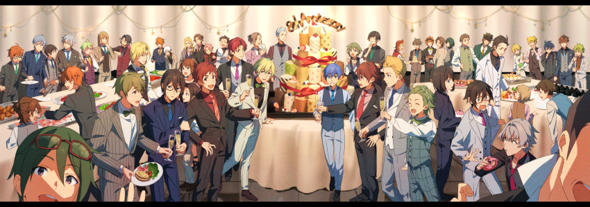 6+boys, absurdres, akai_suzaku, akiyama_hayato, animal, anniversary, aoi_kyosuke, arm_at_side