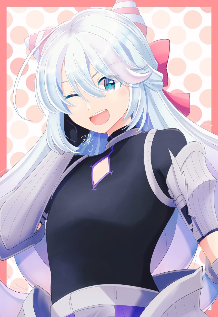 1boy, androgynous, blue_hair, cone_hair_bun, diamond_cutout, dlllll_lllllb, drill_hair, fire_emblem, fire_emblem_engage, folded_twintails, gradient_hair, hair_bun, hair_horns, highres, light_blue_hair, multicolored_hair, nintendo, pink_hair, rosado_(fire_emblem), trap, two-tone_hair