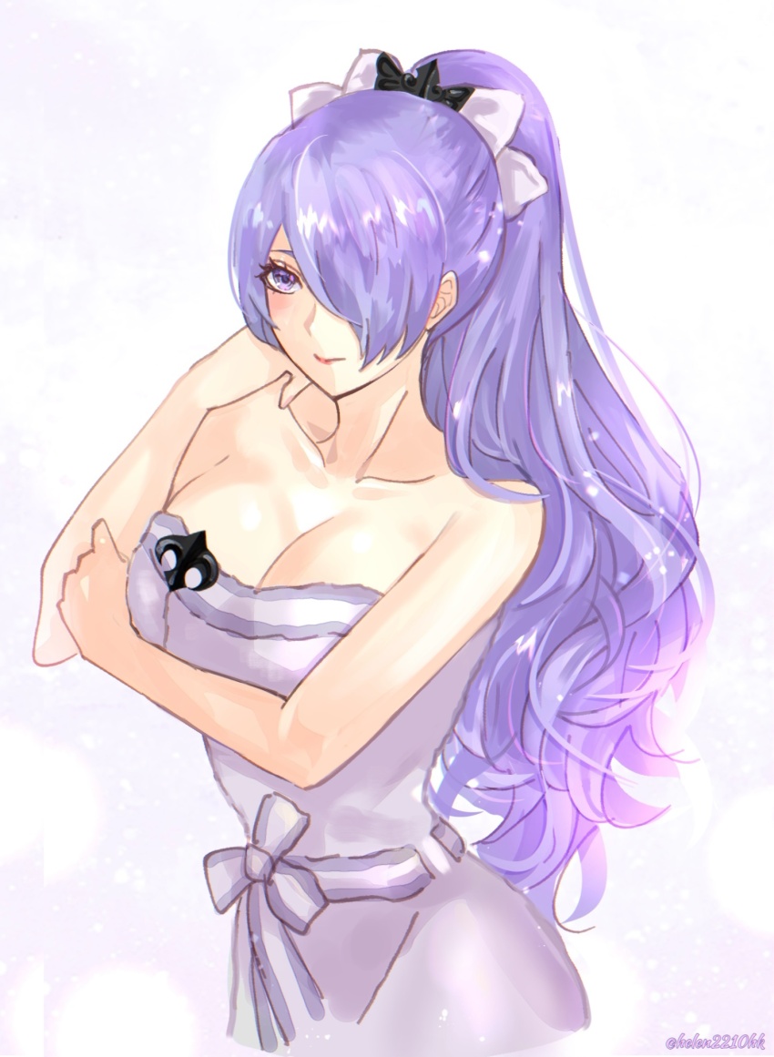 1girl, bare_shoulders, breasts, camilla_(fire_emblem), camilla_(hostile_springs)_(fire_emblem), cleavage, closed_mouth, collarbone