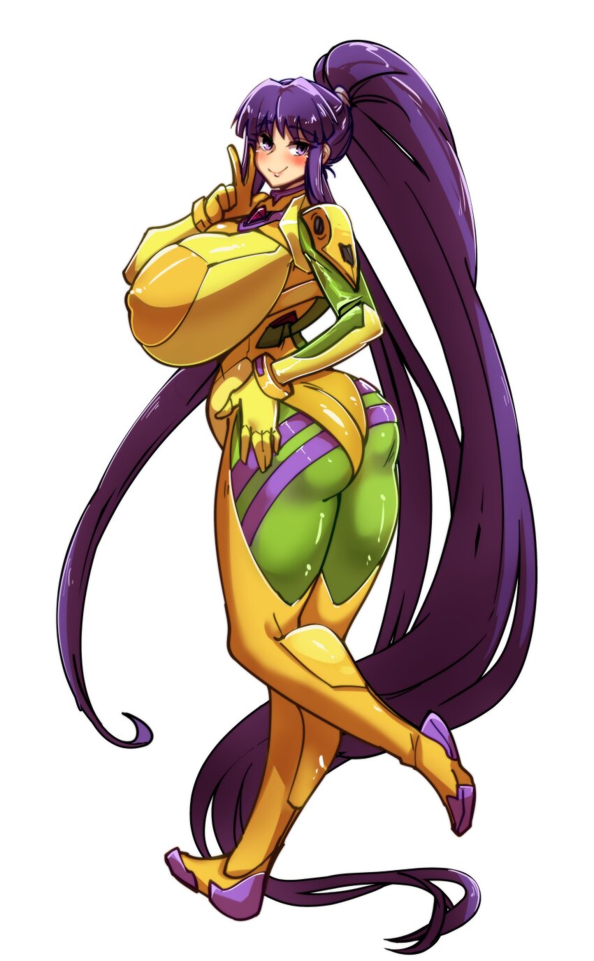 1girl, absurdres, ass, ayanobro, blush, breasts, covered_erect_nipples, curvy