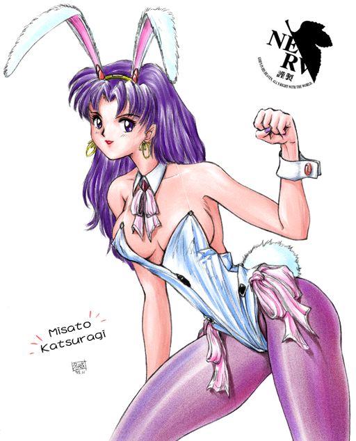 katsuragi_misato, neon_genesis_evangelion, rabbit_ears, satoshi_igarashi, tagme