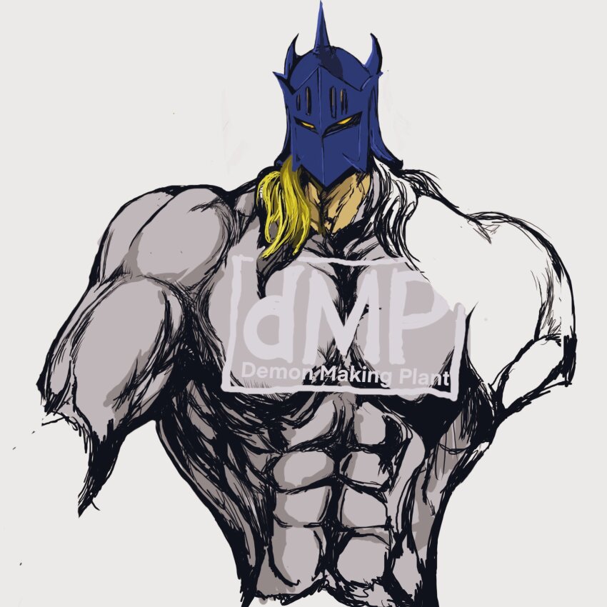 1boy, helmet, highres, kevin_mask, kinnikuman, kinnikuman_nisei, large_pectorals, looking_at_viewer