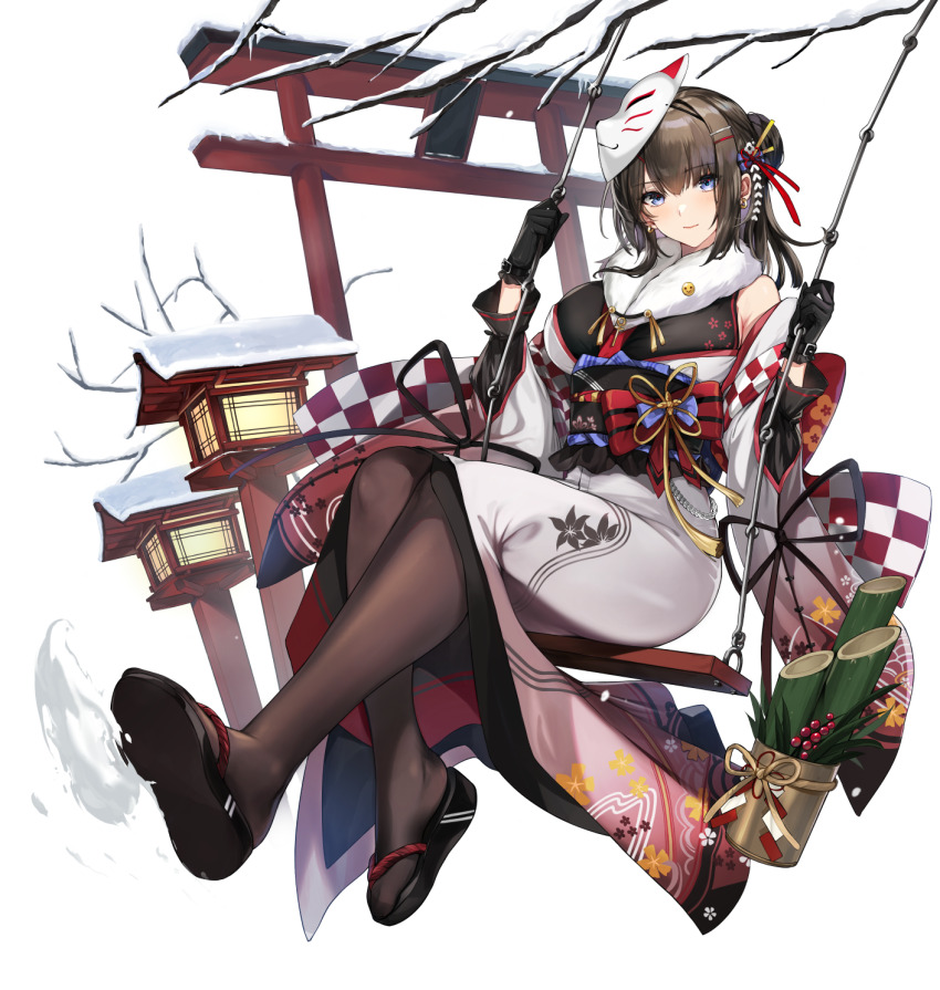 1girl, ankh, ankh_ornament, aqua_bow, aqua_eyes, artist_request, bamboo, bare_shoulders