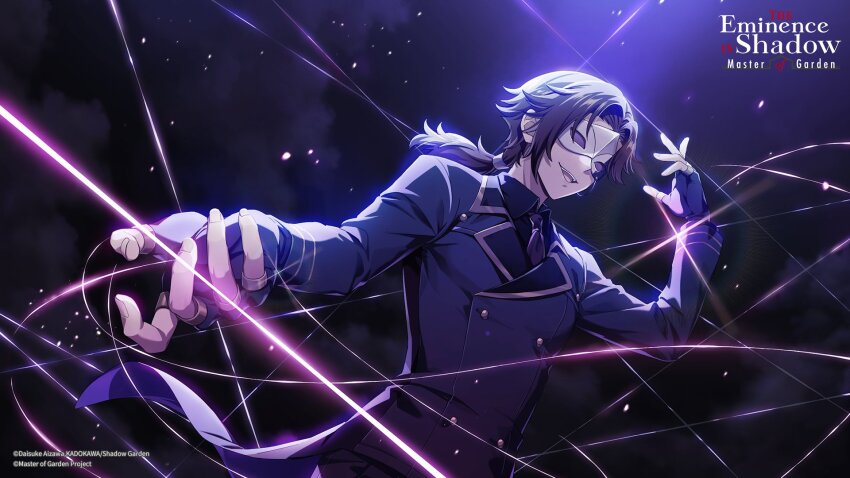 1boy, :d, black_gloves, black_jacket, black_shirt, brown_hair, buttons, cid_kagenou_(john_smith)