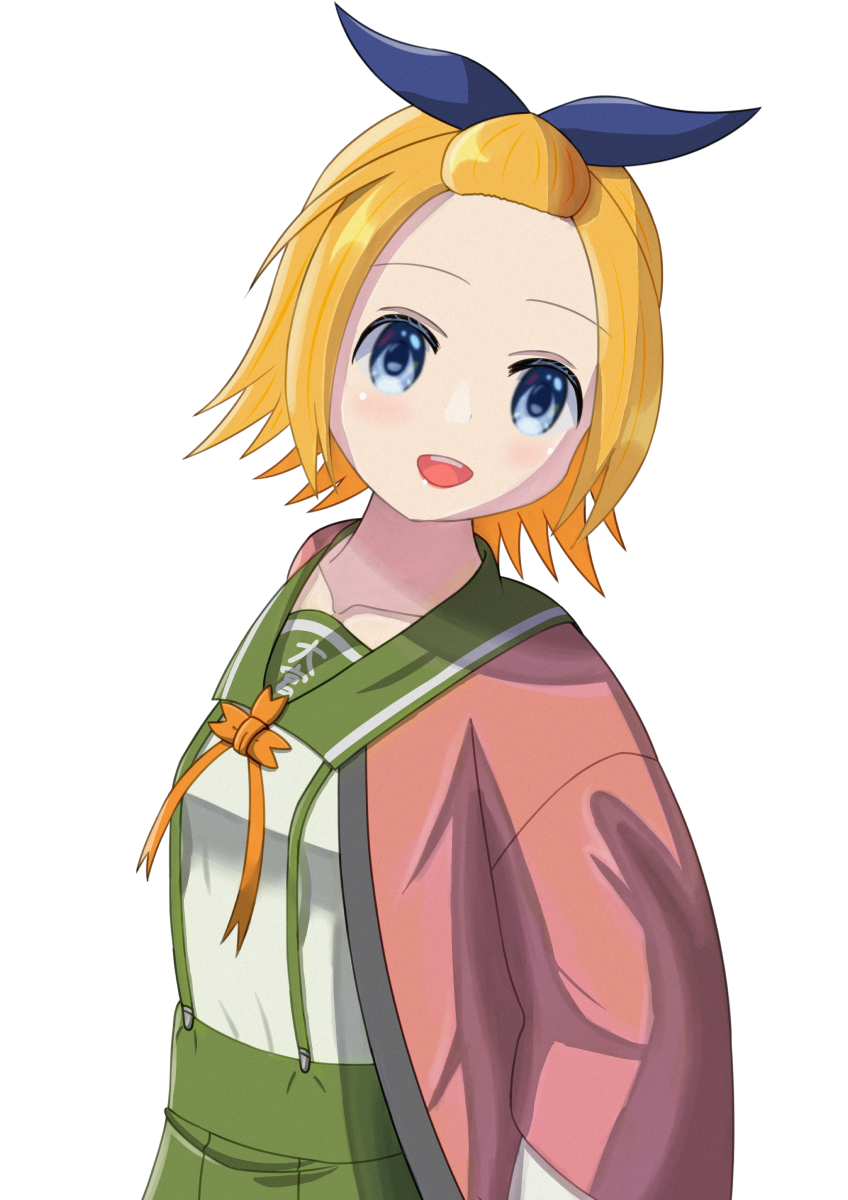 1girl, green_skirt, happi, highres, japanese_clothes, oomiya-tan, orange_hair, skirt