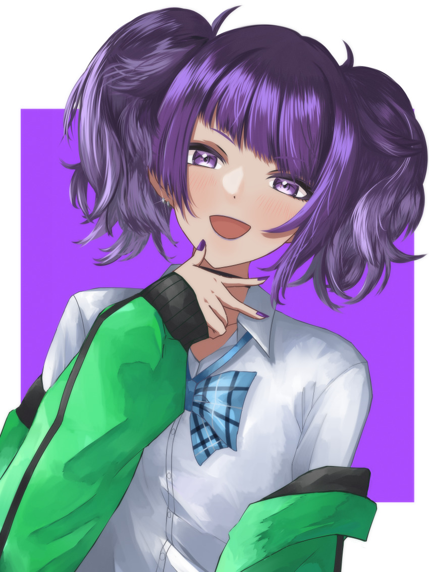 1girl, absurdres, aqua_bow, aqua_bowtie, black_choker, blush, bow, bowtie