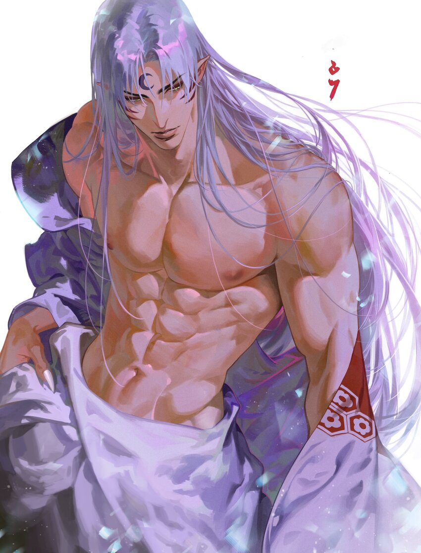 1boy, abs, absurdres, an_kyoung, biceps, bishounen, claws, commentary_request