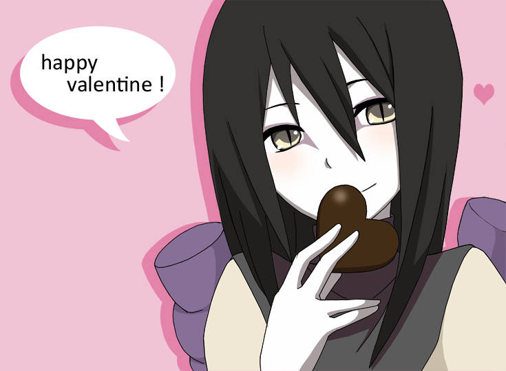 artemis-girl, black_hair, blush, candy, chocolate, chocolate_heart, eyeliner, food