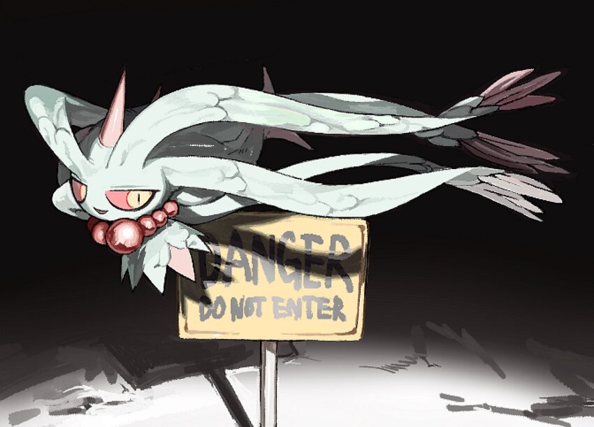 character_request, colored_sclera, english_text, floating, flutter_mane, ghost, homilmugi, horns