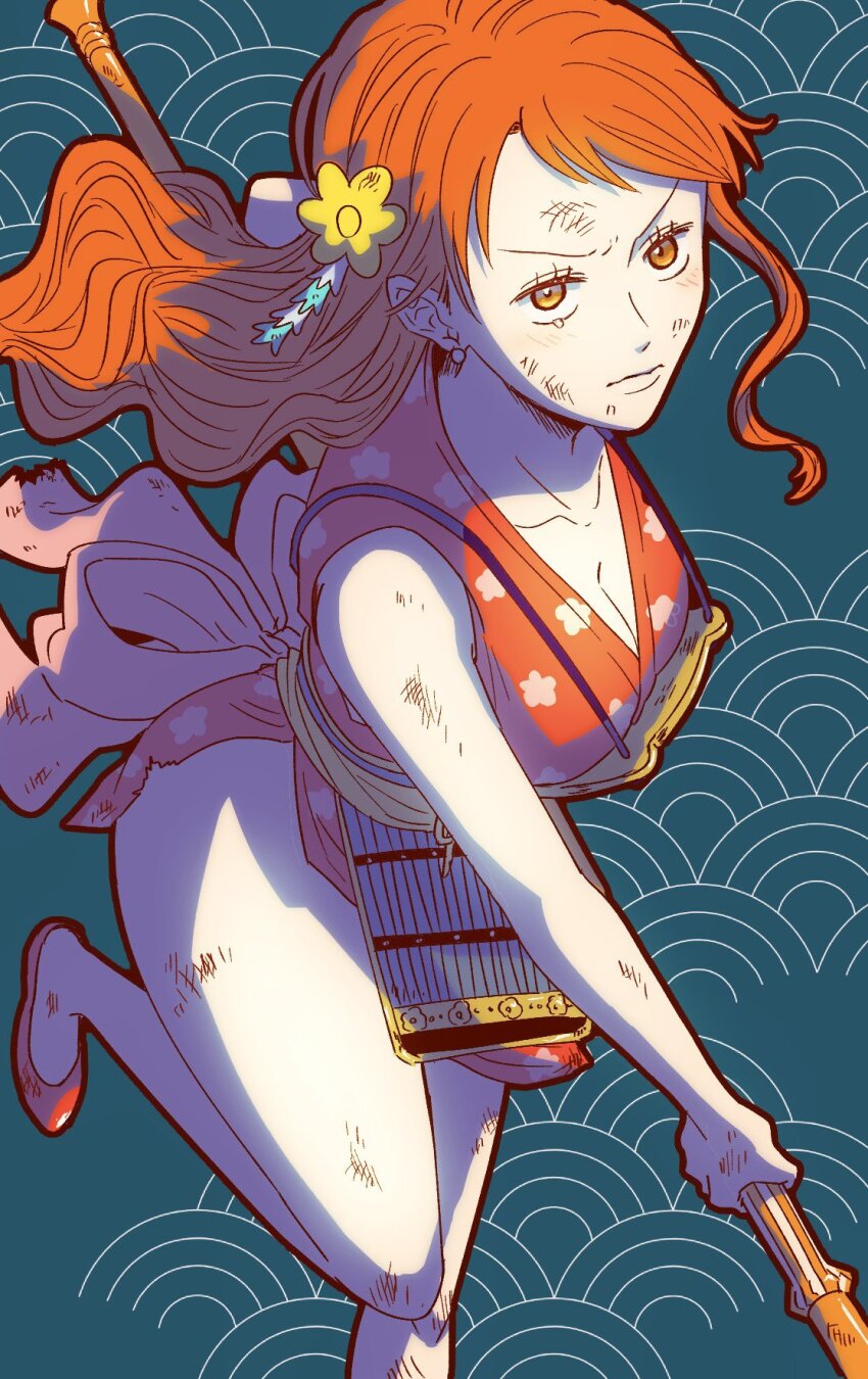 1girl, armor, back_ribbon, bare_legs, bare_shoulders, breasts, bruise, bruise_on_arm