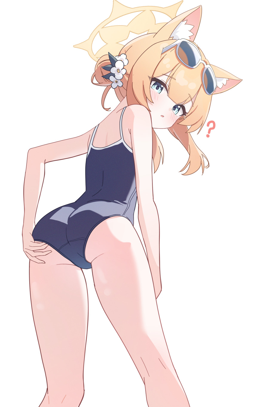 1girl, absurdres, animal_ear_fluff, animal_ears, ass, bare_arms, bare_legs, bare_shoulders