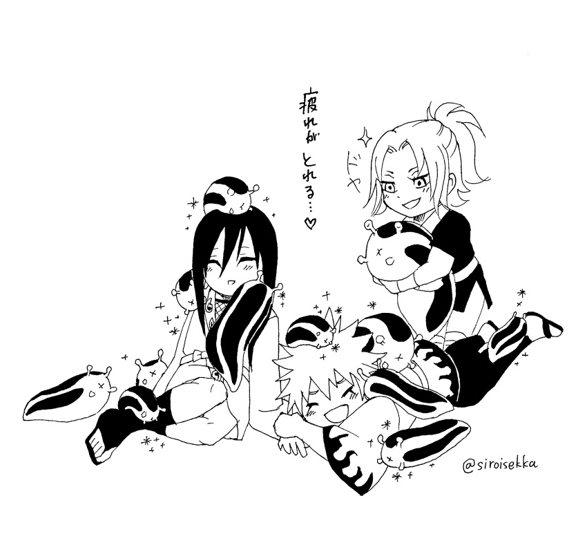 1girl, ^_^, absurdres, aged_down, animal, animal_on_back, animal_on_head, animal_on_leg