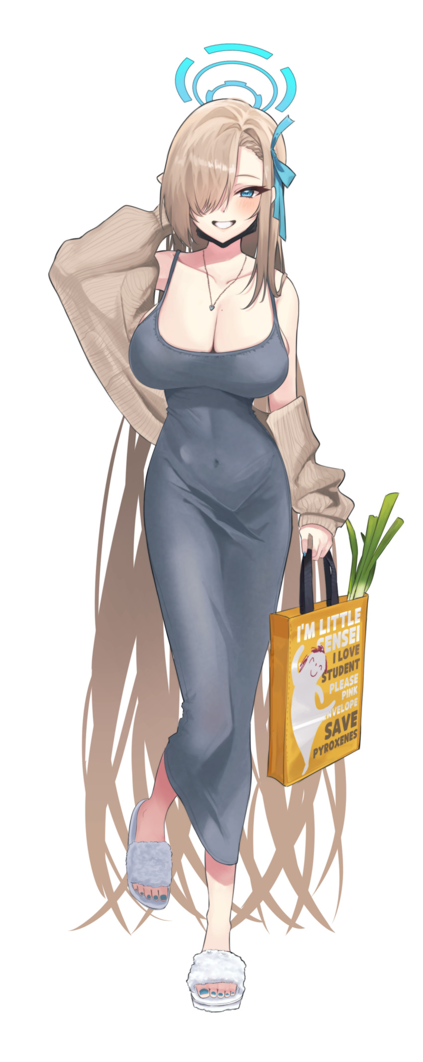 1girl, absurdres, alternate_costume, arata_haru, arm_at_side, arm_behind_head, arm_up, asuna_(blue_archive)