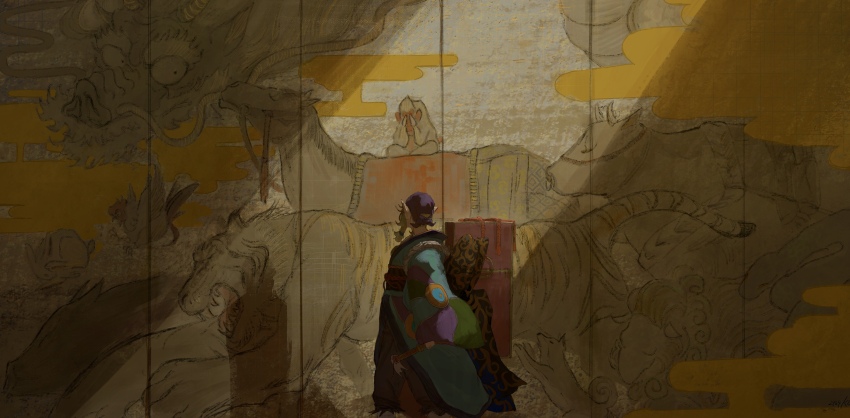 1boy, absurdres, bad_id, bad_pixiv_id, bandana, blonde_hair, highres, japanese_clothes