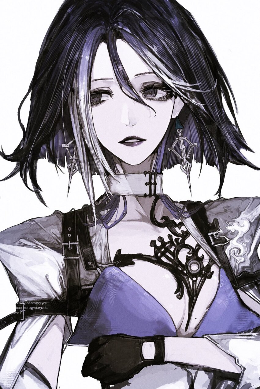 1girl, adela_(path_to_nowhere), black_eyes, chironoliver, earrings, gloves, highres, jewelry